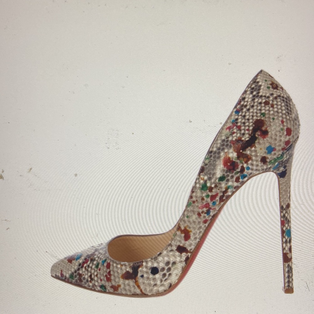 Christian Louboutin Snakeskin Pointed-Toe Pumps